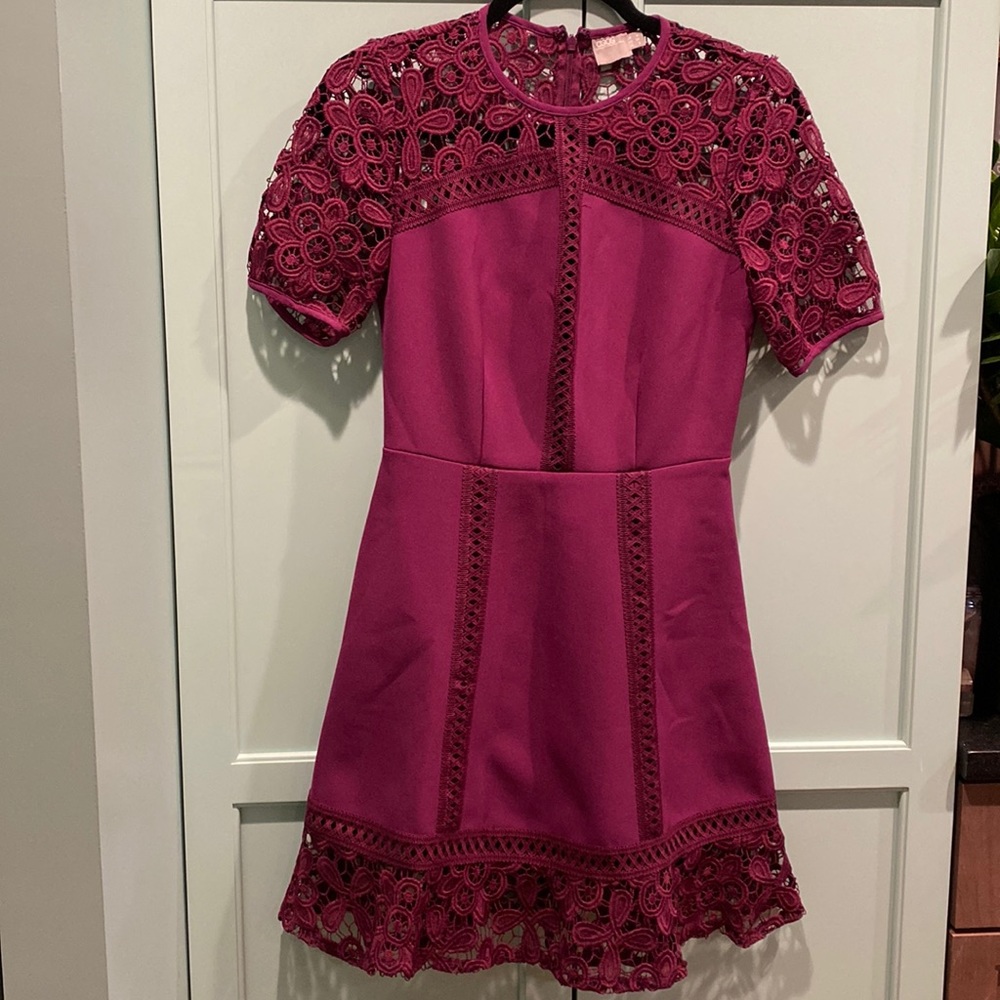 ASOS petite premium lace insert mini dress